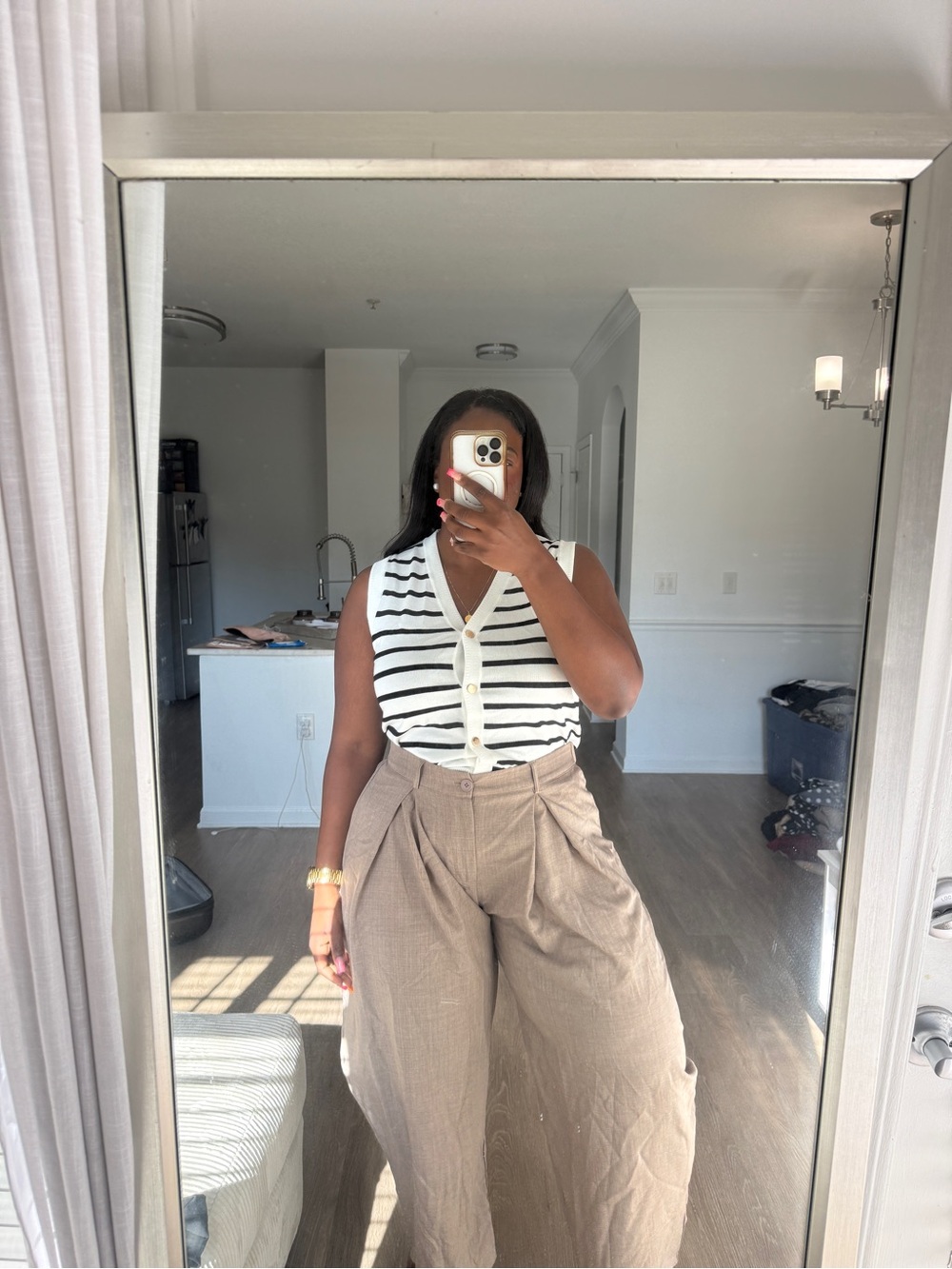 Taupe Wide-Leg Pants